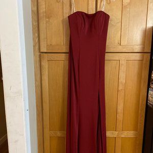Faviana S104237 Wine Colored Prom Dress Size 6